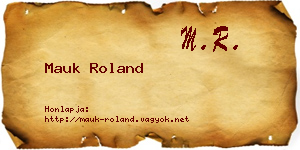 Mauk Roland névjegykártya